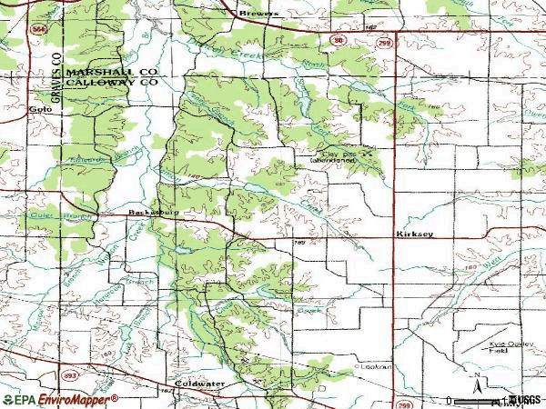 Zip code 42054 topographic map