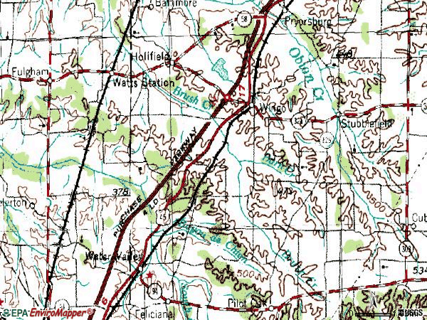 Zip code 42088 topographic map