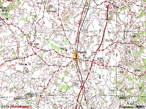 Zip code 42134 topographic map