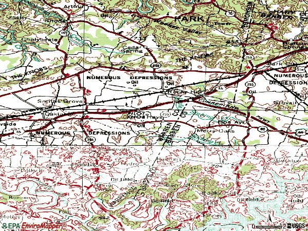 Zip code 42171 topographic map