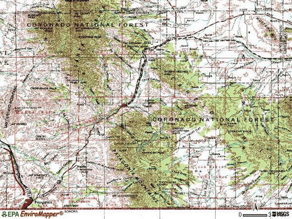 Zip code 85624 topographic map