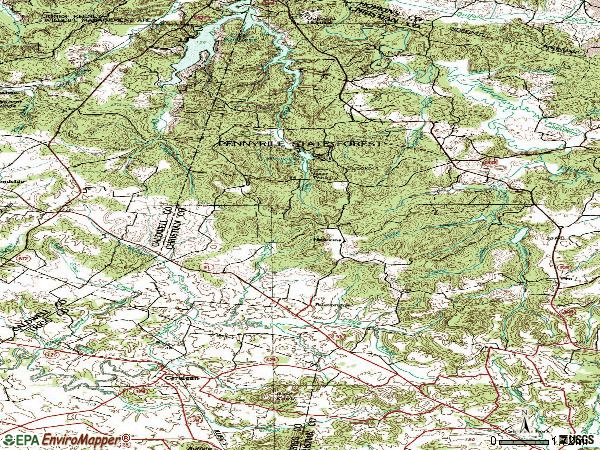 Zip code 42215 topographic map