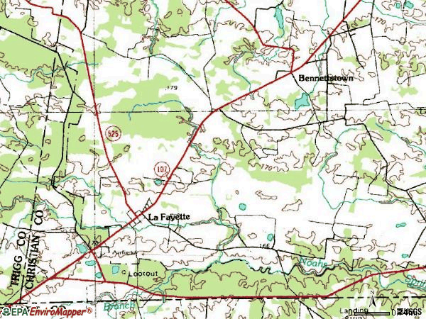 Zip code 42254 topographic map