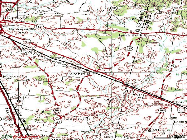 Zip code 42266 topographic map