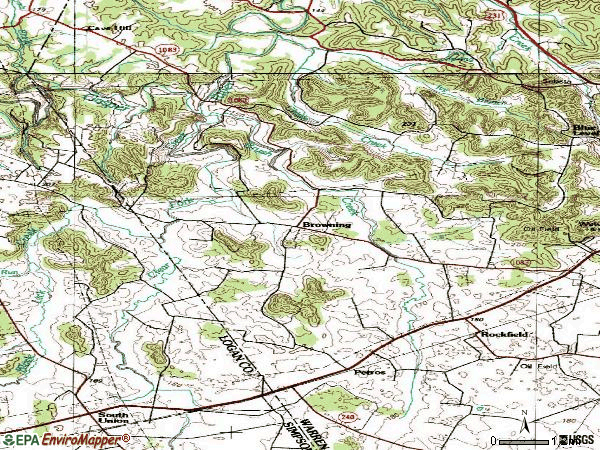 Zip code 42274 topographic map