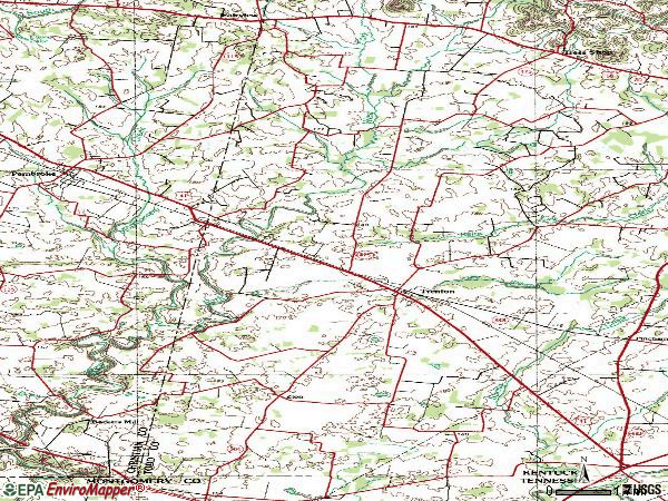 Zip code 42286 topographic map