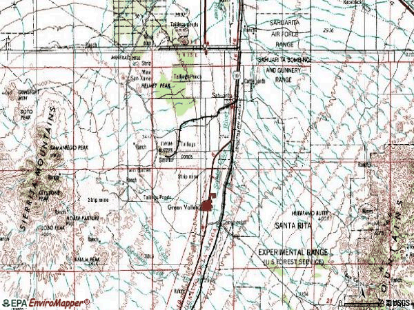 Zip code 85629 topographic map