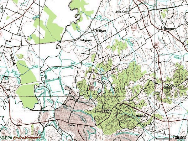 Zip code 42325 topographic map