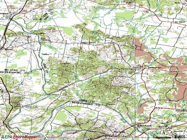 Zip code 42328 topographic map
