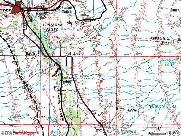 Zip code 85630 topographic map