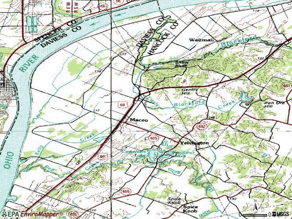 Zip code 42355 topographic map