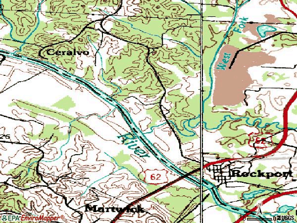 Zip code 42369 topographic map