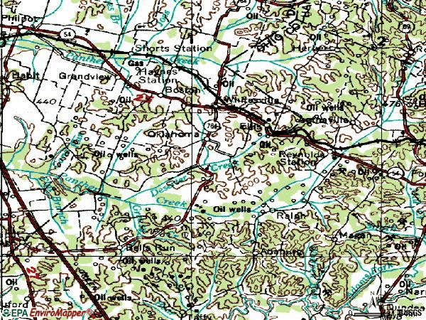Zip code 42378 topographic map