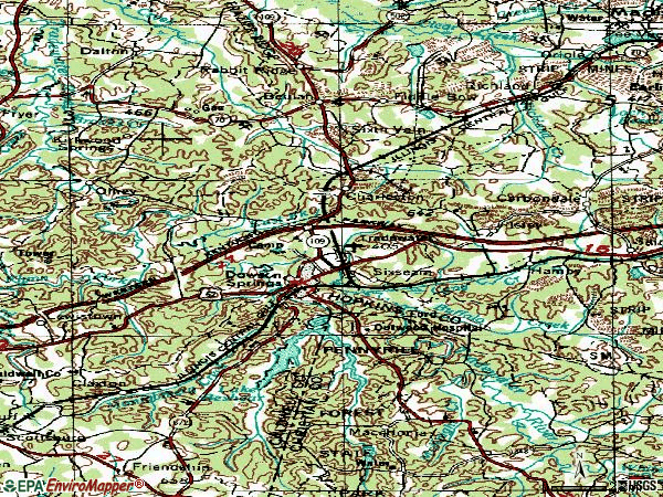 Zip code 42408 topographic map