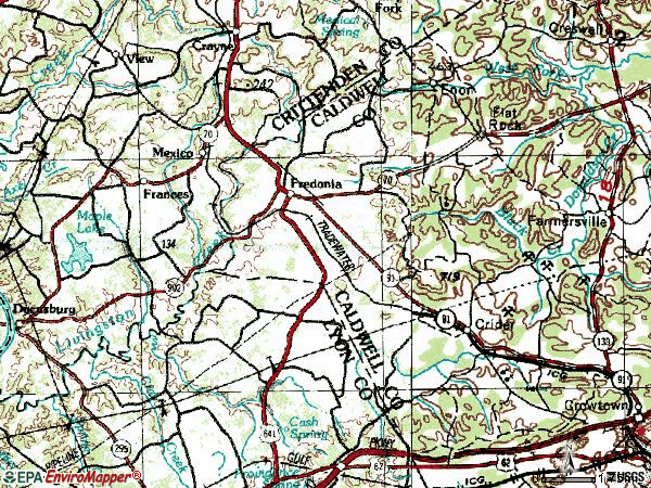Zip code 42411 topographic map