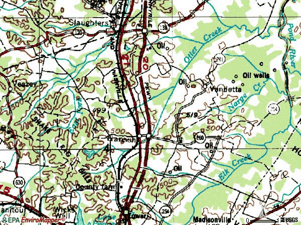 Zip code 42413 topographic map