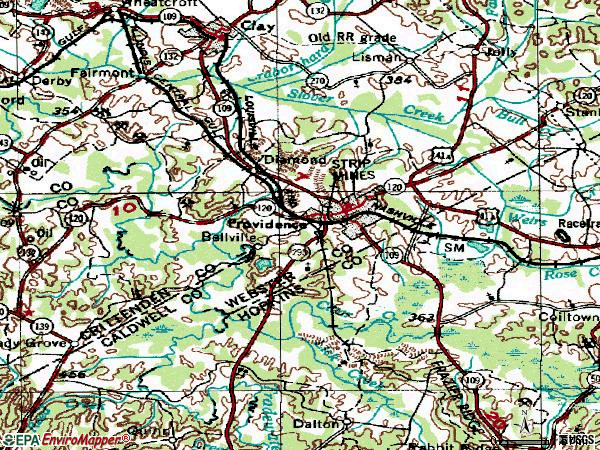 Zip code 42450 topographic map