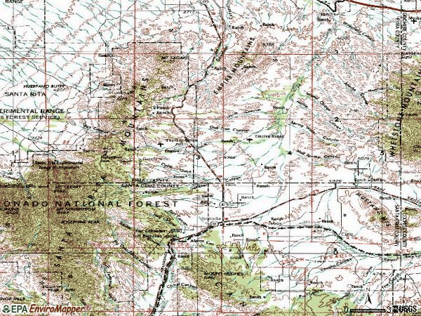 Zip code 85637 topographic map