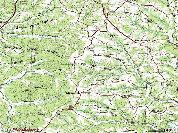 Zip code 42516 topographic map