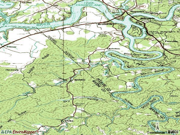 Zip code 42518 topographic map