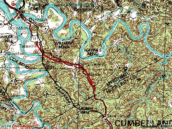 Zip code 42519 topographic map