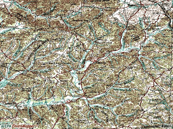Zip code 42539 topographic map