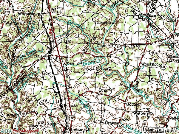 Zip code 42567 topographic map