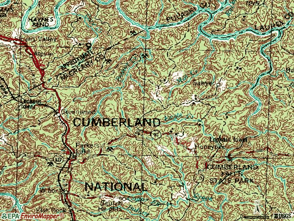 Zip code 42634 topographic map