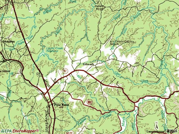 Zip code 42635 topographic map