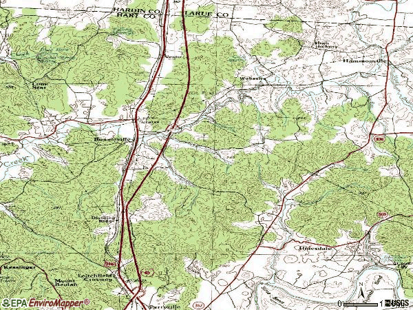 Zip code 42713 topographic map