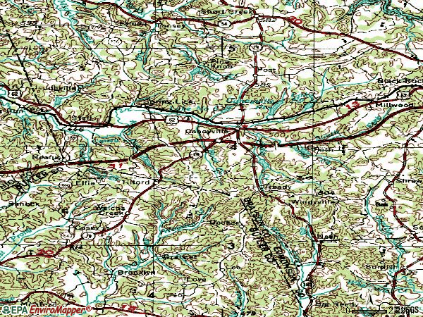 Zip code 42721 topographic map