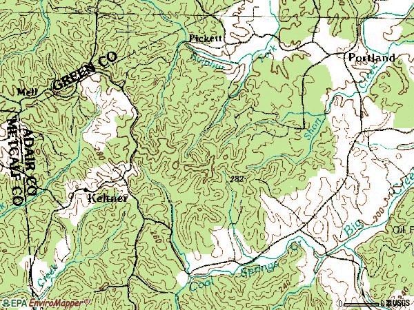 Zip code 42742 topographic map
