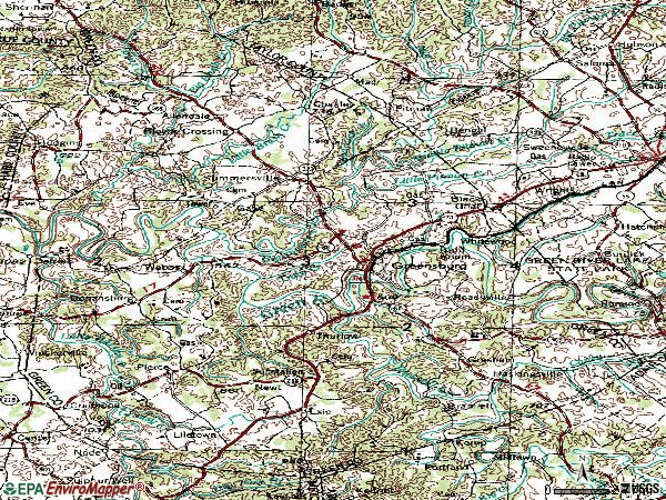 Zip code 42743 topographic map