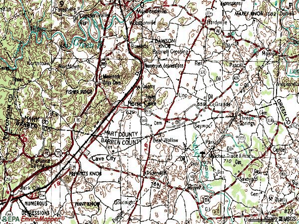 Zip code 42749 topographic map
