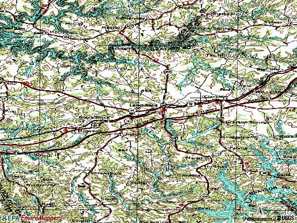 Zip code 42754 topographic map