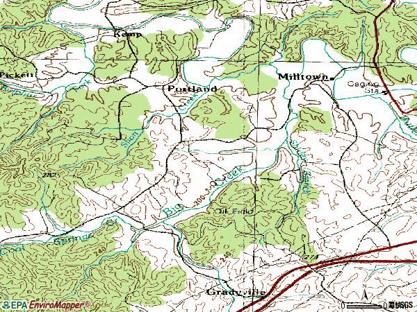 Zip code 42761 topographic map