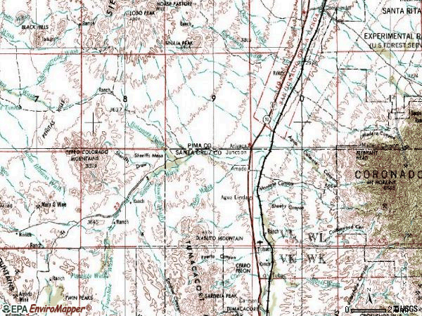 Zip code 85645 topographic map