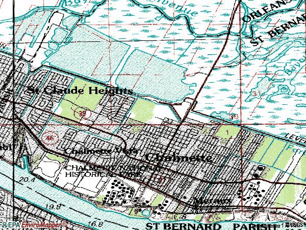 Zip code 70041 topographic map