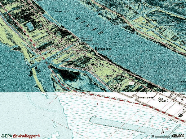Zip code 70050 topographic map