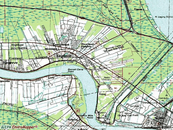 Zip code 70068 topographic map
