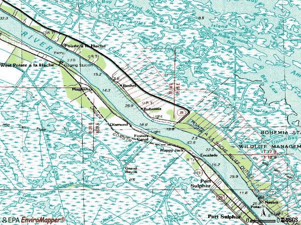 Zip code 70082 topographic map