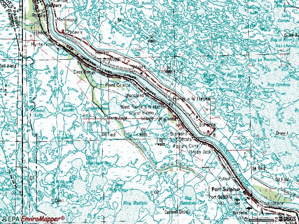 Zip code 70083 topographic map