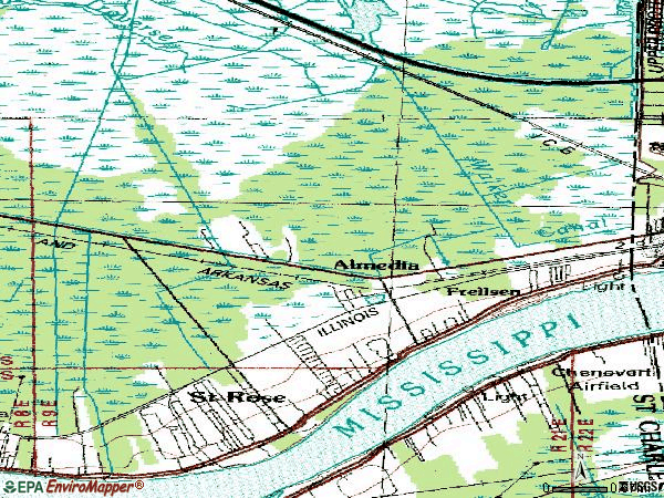Zip code 70087 topographic map