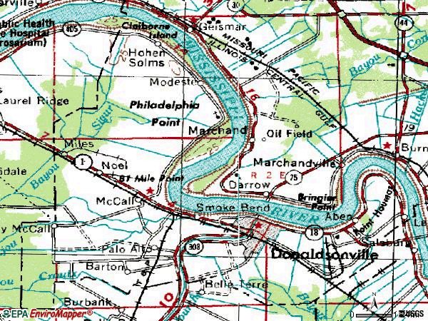 Zip code 70346 topographic map