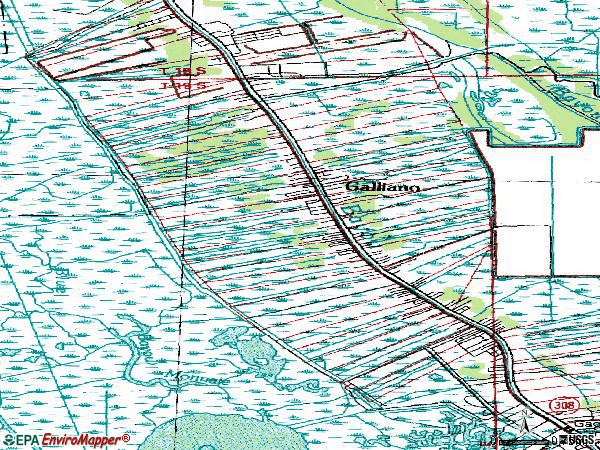 Zip code 70354 topographic map