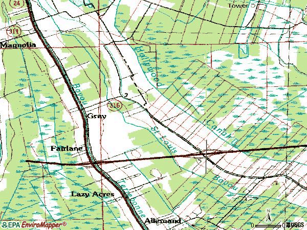 Zip code 70359 topographic map