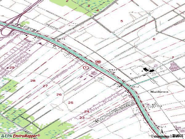 Zip code 70375 topographic map