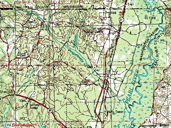 Zip code 70426 topographic map