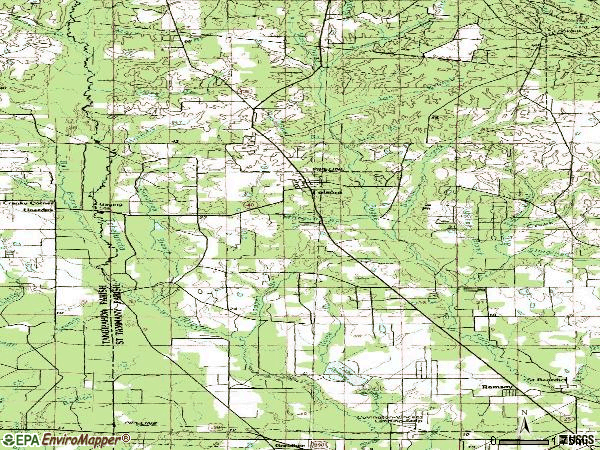 Zip code 70437 topographic map