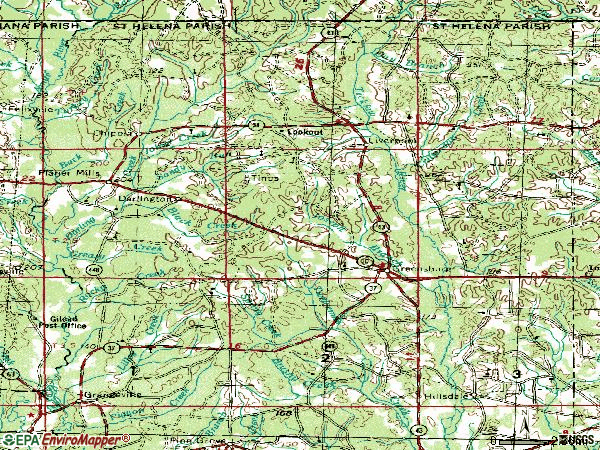 Zip code 70441 topographic map